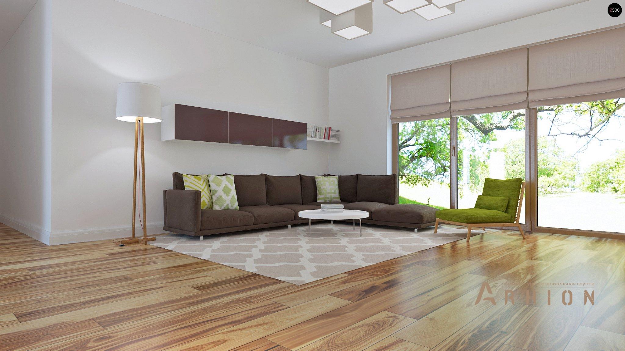 3. Проект одноэтажного дома в европейском стиле с двускатной кровлей, Z91 GP, площадью - 149 кв c терассой, гаражом